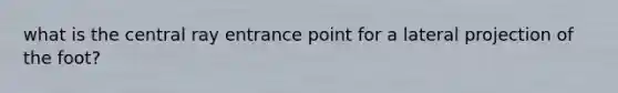 what is the central ray entrance point for a lateral projection of the foot?