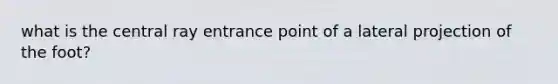 what is the central ray entrance point of a lateral projection of the foot?