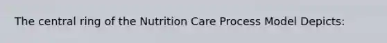 The central ring of the Nutrition Care Process Model Depicts: