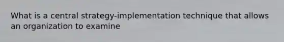 What is a central strategy-implementation technique that allows an organization to examine