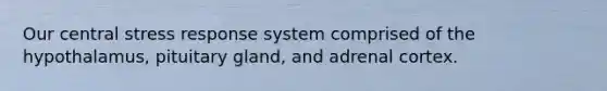 Our central stress response system comprised of the hypothalamus, pituitary gland, and adrenal cortex.