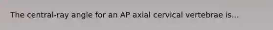 The central-ray angle for an AP axial cervical vertebrae is...