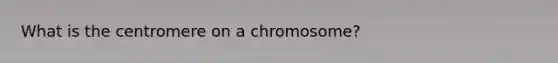 What is the centromere on a chromosome?