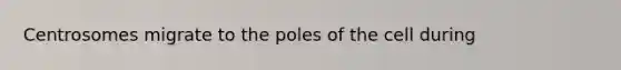 Centrosomes migrate to the poles of the cell during