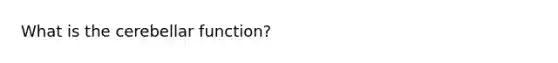 What is the cerebellar function?