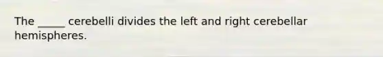 The _____ cerebelli divides the left and right cerebellar hemispheres.