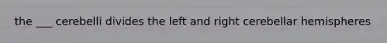 the ___ cerebelli divides the left and right cerebellar hemispheres