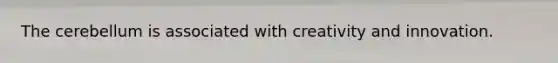 The cerebellum is associated with creativity and innovation.