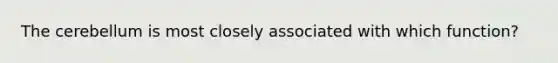 The cerebellum is most closely associated with which function?