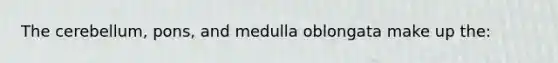 The cerebellum, pons, and medulla oblongata make up the: