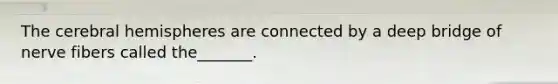 The cerebral hemispheres are connected by a deep bridge of nerve fibers called the_______.