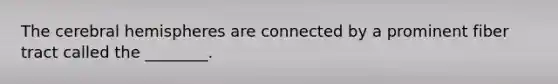 The cerebral hemispheres are connected by a prominent fiber tract called the ________.