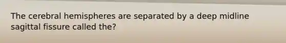 The cerebral hemispheres are separated by a deep midline sagittal fissure called the?