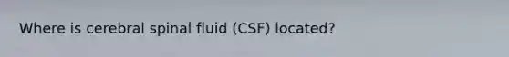 Where is cerebral spinal fluid (CSF) located?