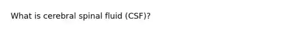 What is cerebral spinal fluid (CSF)?