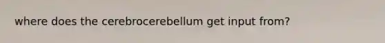 where does the cerebrocerebellum get input from?