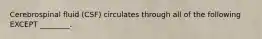 Cerebrospinal fluid (CSF) circulates through all of the following EXCEPT ________.