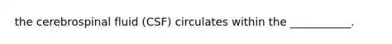 the cerebrospinal fluid (CSF) circulates within the ___________.