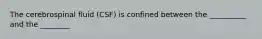 The cerebrospinal fluid (CSF) is confined between the __________ and the ________