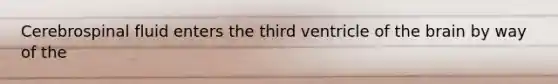 Cerebrospinal fluid enters the third ventricle of the brain by way of the