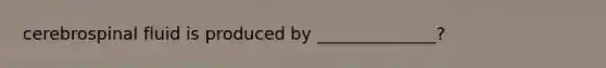 cerebrospinal fluid is produced by ______________?