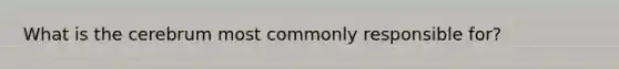 What is the cerebrum most commonly responsible for?