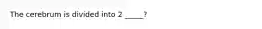 The cerebrum is divided into 2 _____?