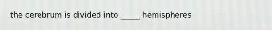 the cerebrum is divided into _____ hemispheres