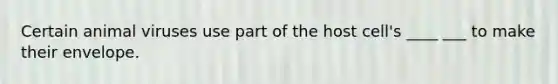 Certain animal viruses use part of the host cell's ____ ___ to make their envelope.