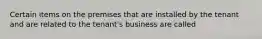 Certain items on the premises that are installed by the tenant and are related to the tenant's business are called