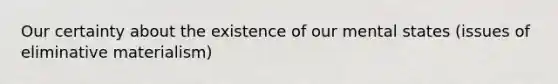 Our certainty about the existence of our mental states (issues of eliminative materialism)