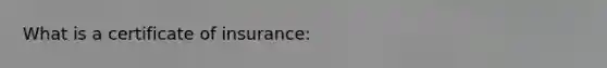 What is a certificate of insurance: