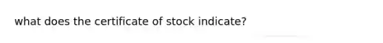 what does the certificate of stock indicate?