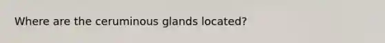 Where are the ceruminous glands located?