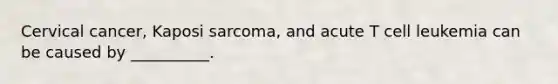 Cervical cancer, Kaposi sarcoma, and acute T cell leukemia can be caused by __________.