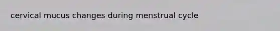 cervical mucus changes during menstrual cycle