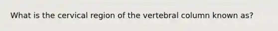 What is the cervical region of the vertebral column known as?