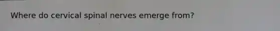 Where do cervical spinal nerves emerge from?
