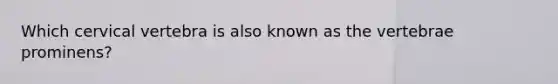 Which cervical vertebra is also known as the vertebrae prominens?