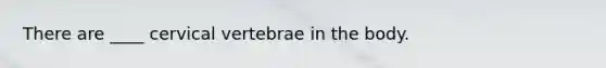 There are ____ cervical vertebrae in the body.