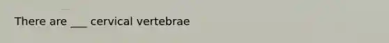 There are ___ cervical vertebrae