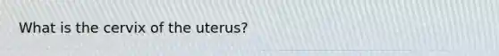 What is the cervix of the uterus?