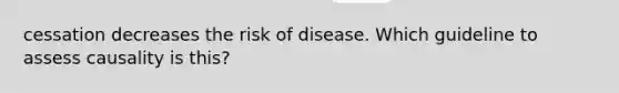 cessation decreases the risk of disease. Which guideline to assess causality is this?