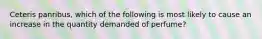 Ceteris panribus, which of the following is most likely to cause an increase in the quantity demanded of perfume?