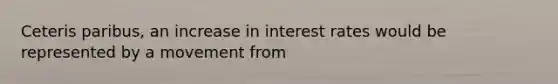 Ceteris paribus, an increase in interest rates would be represented by a movement from