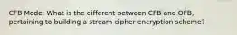 CFB Mode: What is the different between CFB and OFB, pertaining to building a stream cipher encryption scheme?