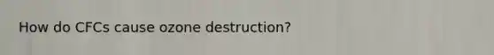 How do CFCs cause ozone destruction?