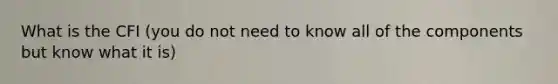 What is the CFI (you do not need to know all of the components but know what it is)