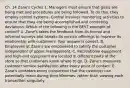 Ch. 14 Zane's Cycles 1. Managers must ensure that goals are being met and procedures are being followed. To do​ this, they employ control systems. Control involves monitoring activities to ensure that they are being accomplished and correcting deviations. Which of the following is the BEST example of​ control? A. ​Zane's takes the feedback from its formal and informal surveys and tweaks its service offerings to improve its relationship with customers. Your answer is correct. B. Employees at​ Zane's are empowered to satisfy the customer independent of upper management. C. Recreational equipment and​ high-end equipment are located in different parts of the store so that customers know where to go. D. ​Zane's measures customer service satisfaction after every point of contact. E. ​Zane's considers every transaction that the customer can potentially make during their​ lifetimes, rather than viewing each transaction singularly.