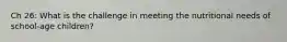 Ch 26: What is the challenge in meeting the nutritional needs of school-age children?